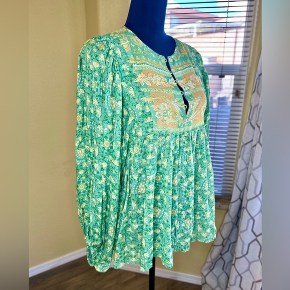 NEW! Spell & the Gypsy Collective Emerald Madame Peacock Boho Blouse - Picture 7 of 17